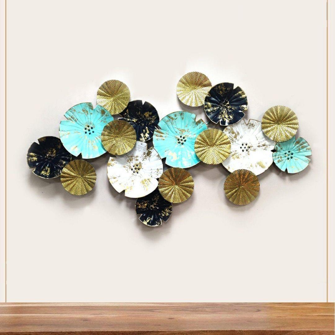 Metalkart multicolor 17 Plates Abstract wall art (50 x 27 Inches)