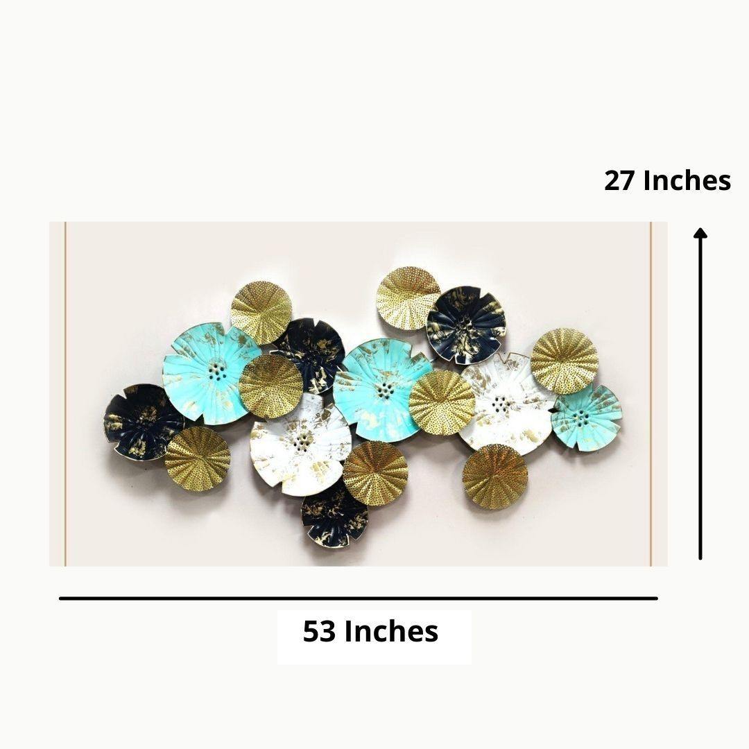 Metalkart multicolor 17 Plates Abstract wall art (50 x 27 Inches)