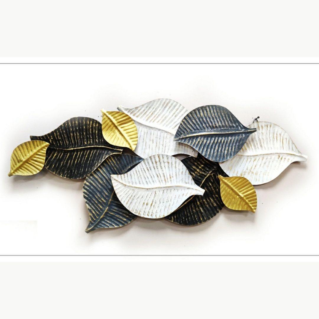 Metalkart sacred iron leafs wall art for home, office, studio (44 x 22 Inches)