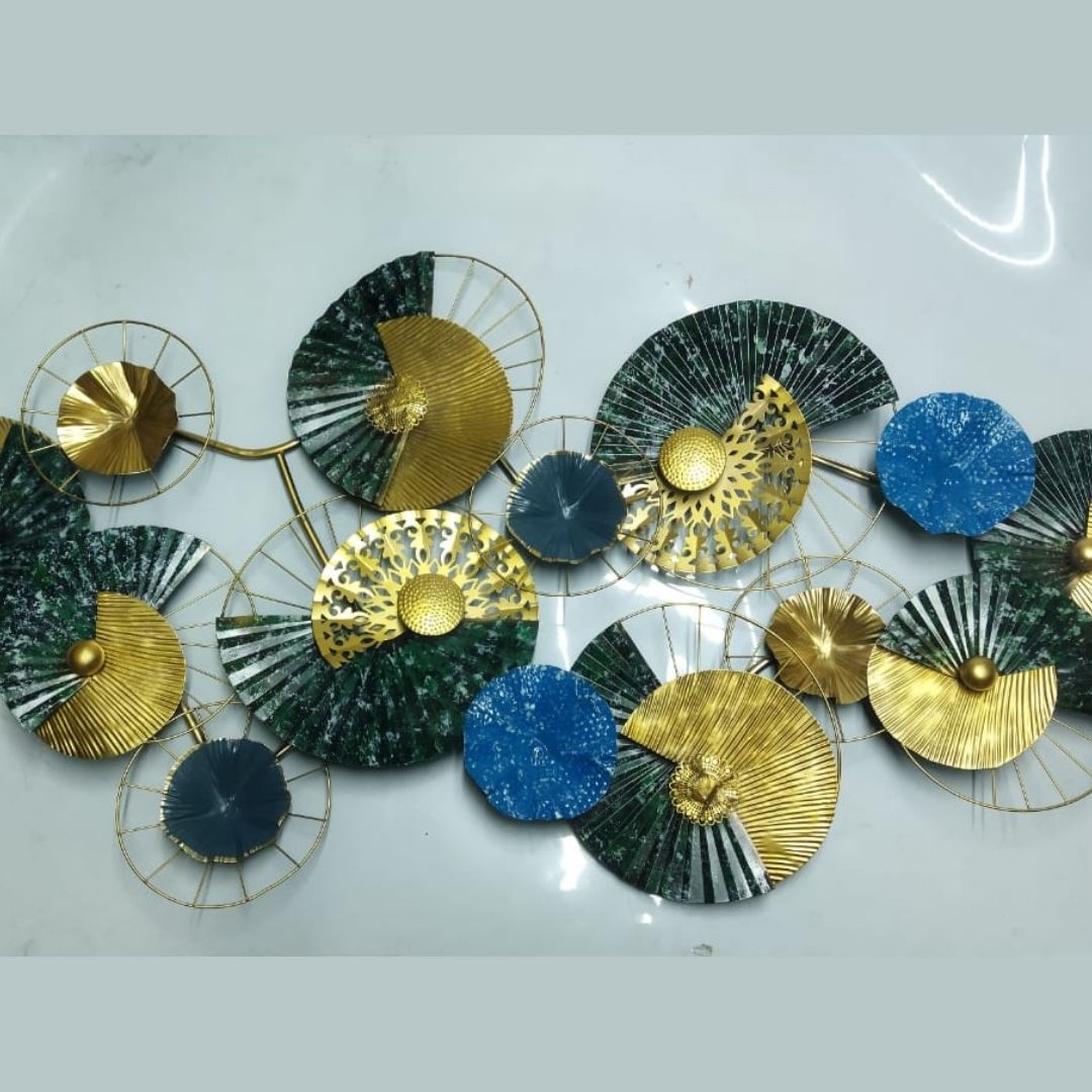 Metalkart special 14 Elegant circles Metallic wall art (55 x 26 Inches)