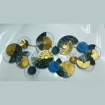 Metalkart special 14 Elegant circles Metallic wall art (55 x 26 Inches)