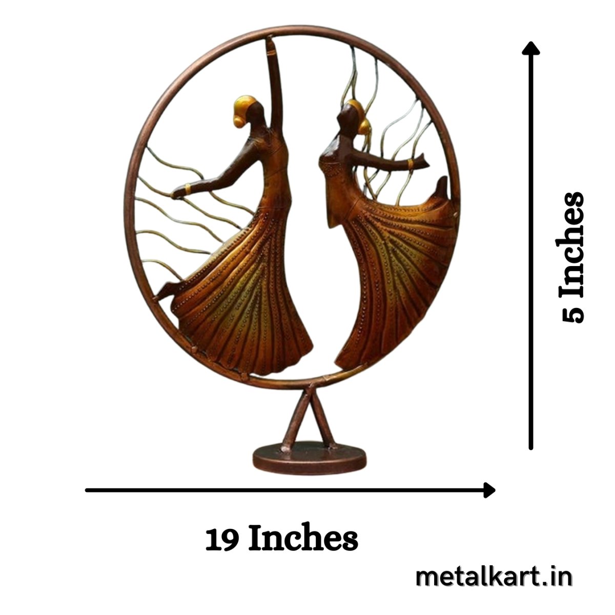 Metalkart Special 2 Ladies performing Dance in a Ring Table décor (19*16*05 Inches)