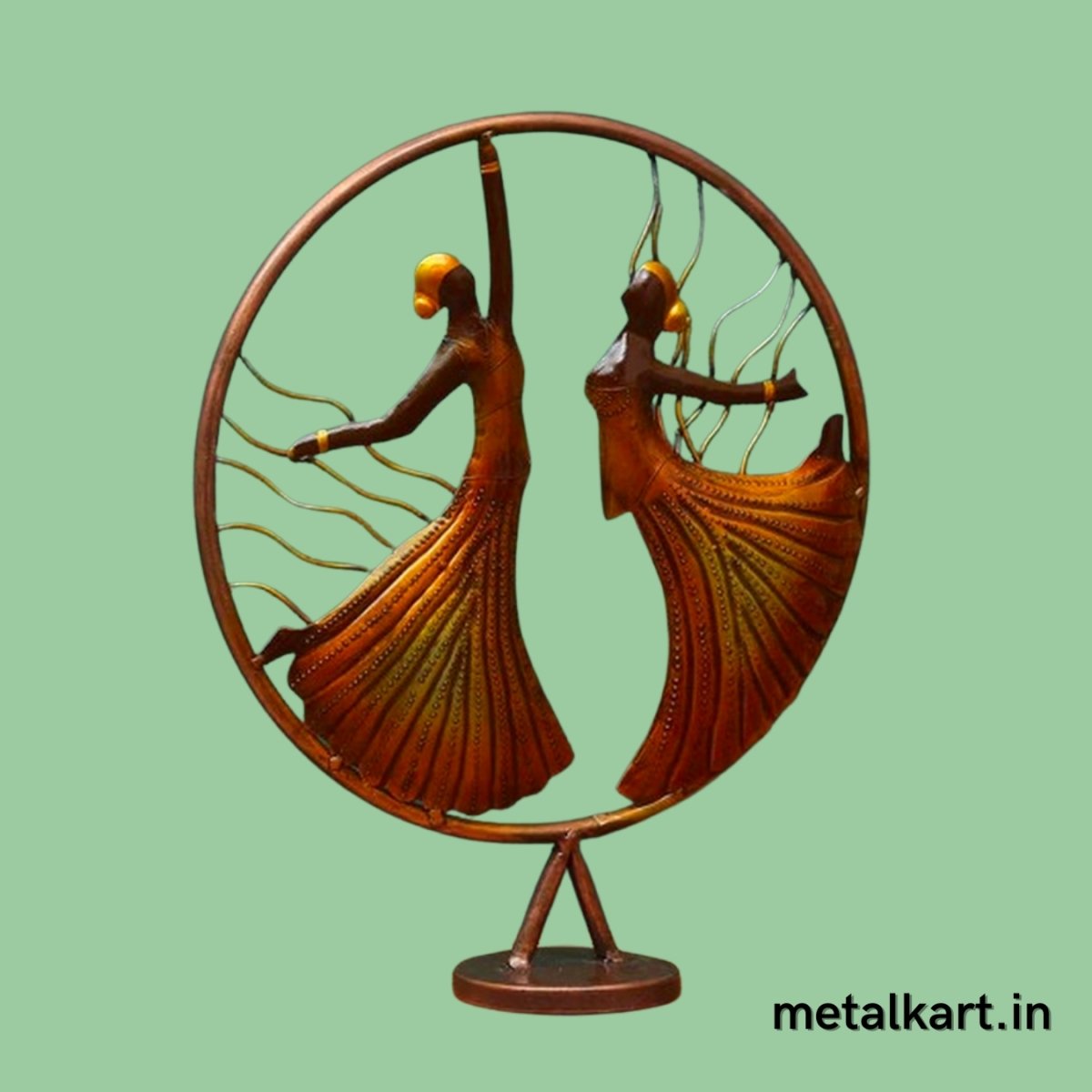 Metalkart Special 2 Ladies performing Dance in a Ring Table décor (19*16*05 Inches)