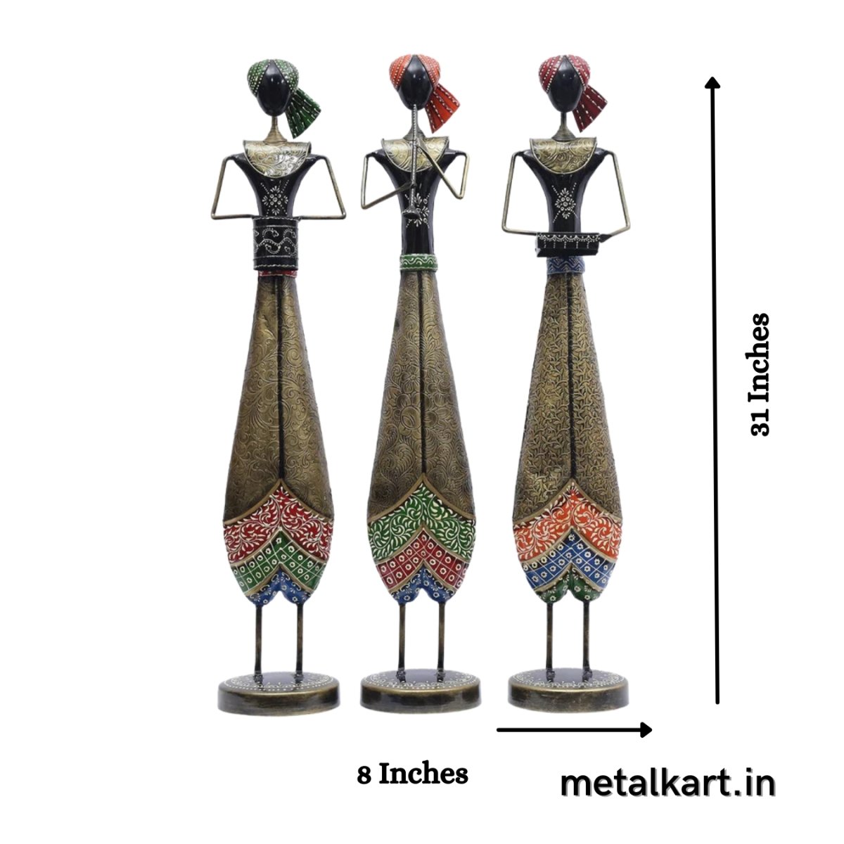Metalkart Special 3 Hardworking Musicians group For living room ( 8*6*31 Inches approx)