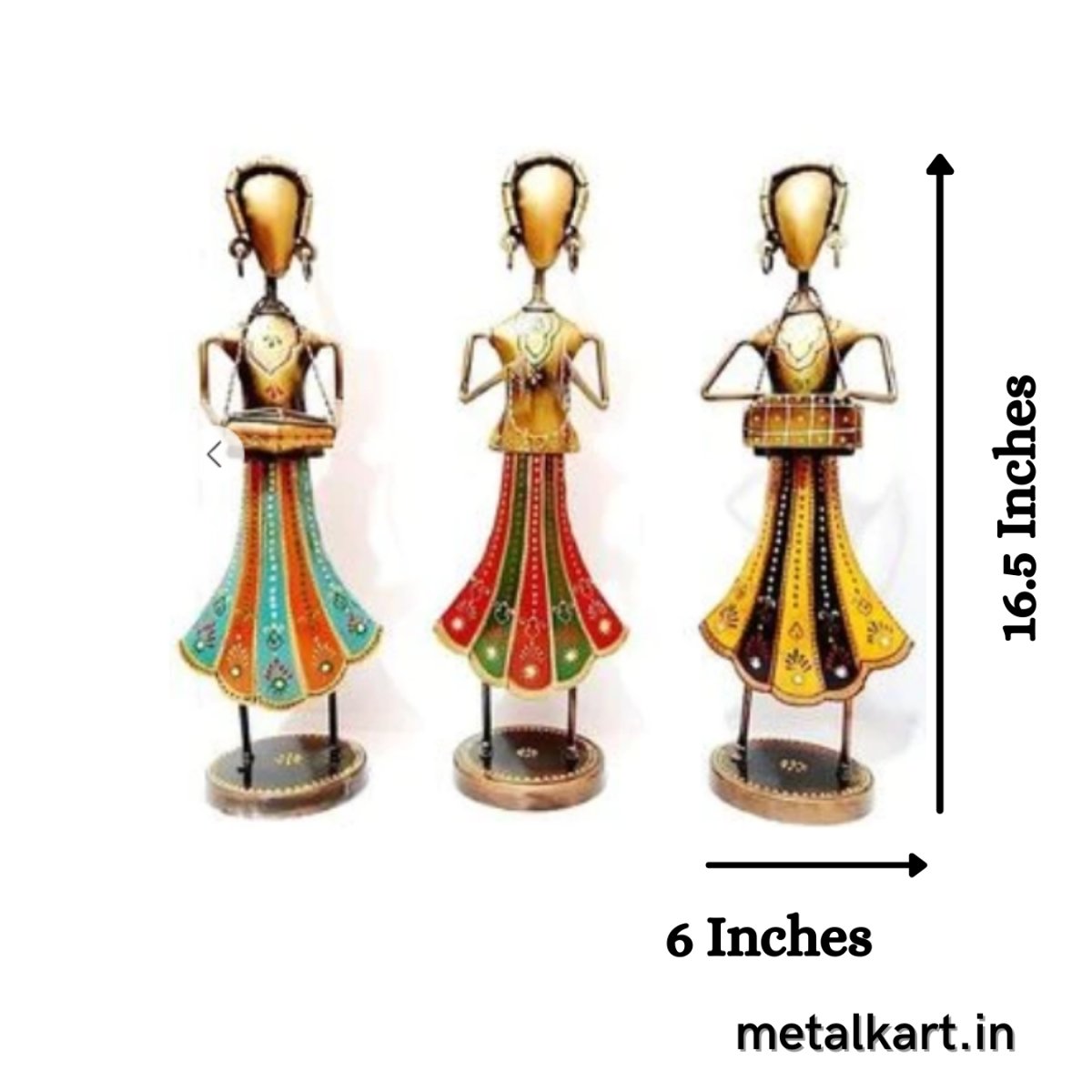Metalkart Special 3 Women with Instruments For living room (6*4*16.5 Inches)