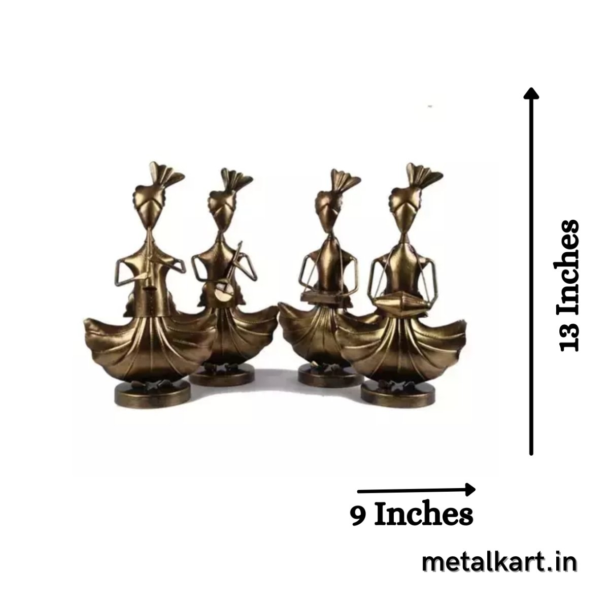 Metalkart Special 4 Traditional Sardar with instruments For living room (09*07*13 Inches approx)