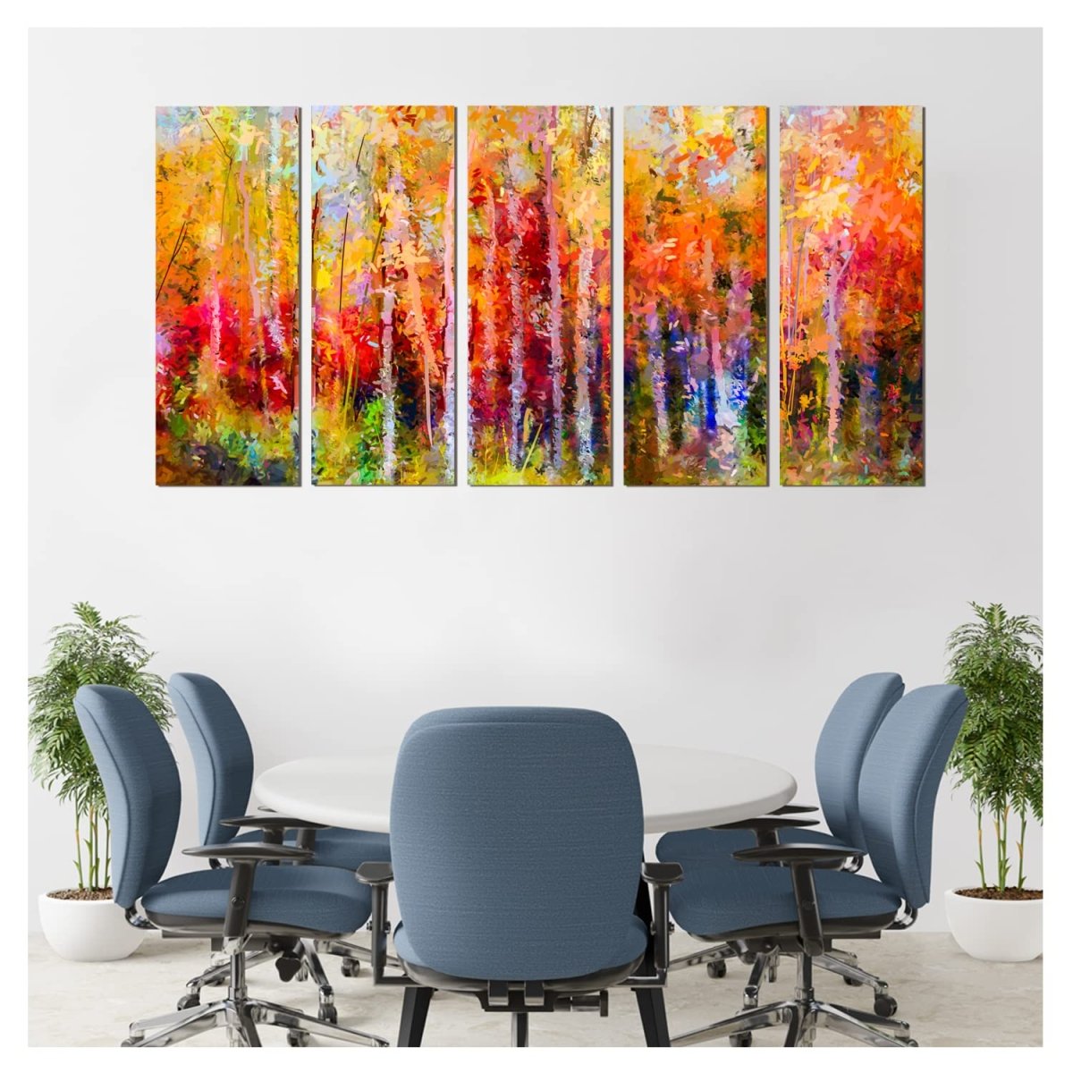 Metalkart Special A Walk in a Rainbow forest Wall Painting (27 x 50 Inches)