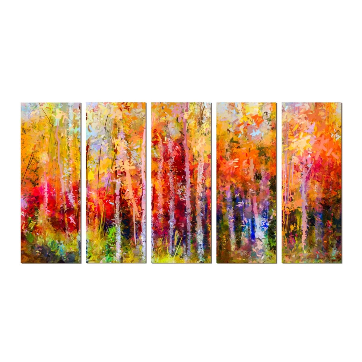 Metalkart Special A Walk in a Rainbow forest Wall Painting (27 x 50 Inches)