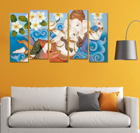 Thumbnail for Metalkart Special Blessings of Plumeria: A Ganesha Series Wall Painting (Set of 5)