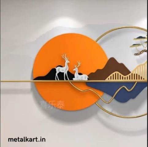 Metalkart Special Branches of Time, Stardust Memories with Deer Wall Art (60 x 26 Inches)