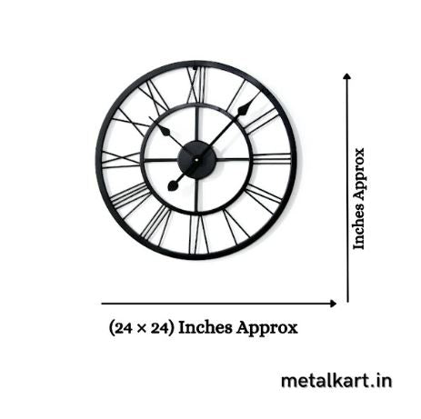 Metalkart Special Ebon Roman Timepiece Black Finish (24 x 24 Inches)