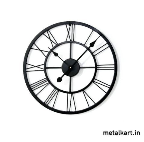 Metalkart Special Ebon Roman Timepiece Black Finish (24 x 24 Inches)
