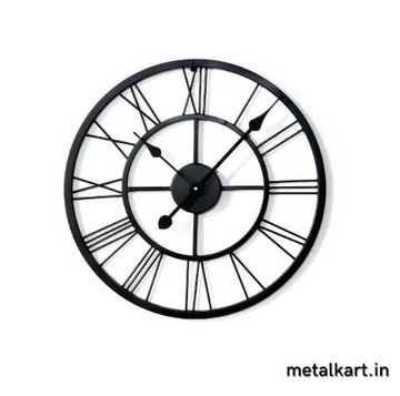 Metalkart Special Ebon Roman Timepiece Black Finish (24 x 24 Inches)