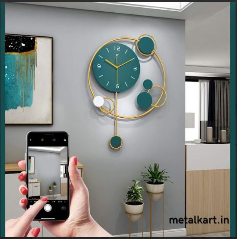Metalkart Special Emerald Art Deco Wall Clock (20 x 30 Inches)
