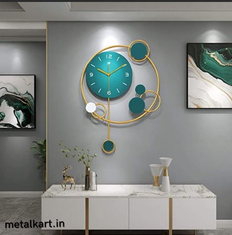 Metalkart Special Emerald Art Deco Wall Clock (20 x 30 Inches)