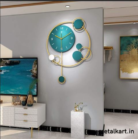 Metalkart Special Emerald Art Deco Wall Clock (20 x 30 Inches)
