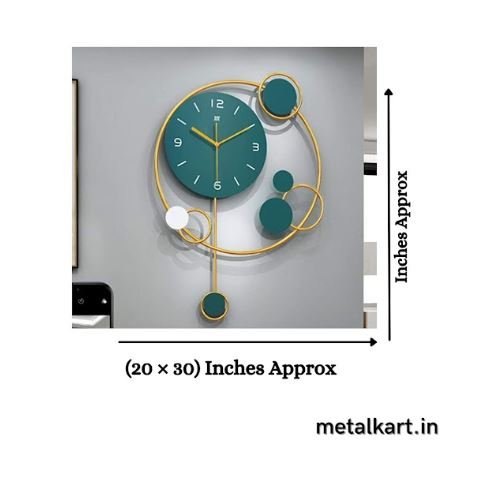 Metalkart Special Emerald Art Deco Wall Clock (20 x 30 Inches)