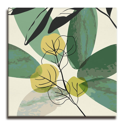 Metalkart Special Emergent Foliage Canvas Wall Painting (36 x 36 Inches)