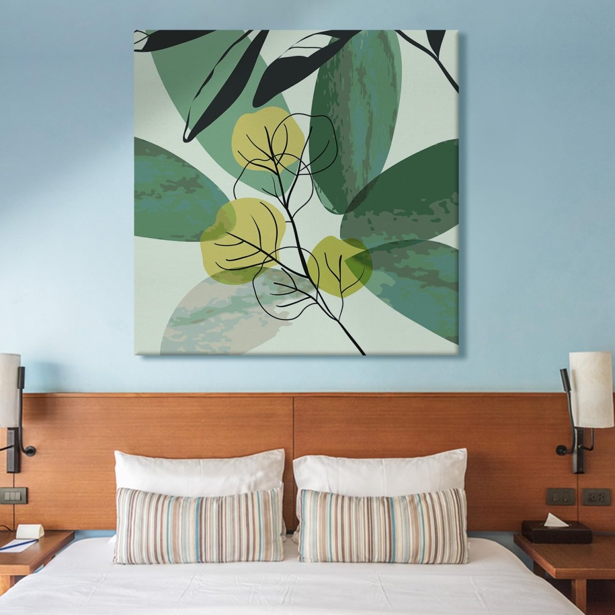 Metalkart Special Emergent Foliage Canvas Wall Painting (36 x 36 Inches)