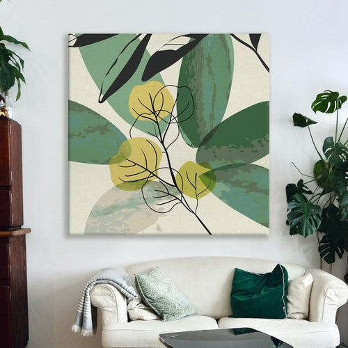 Metalkart Special Emergent Foliage Canvas Wall Painting (36 x 36 Inches)