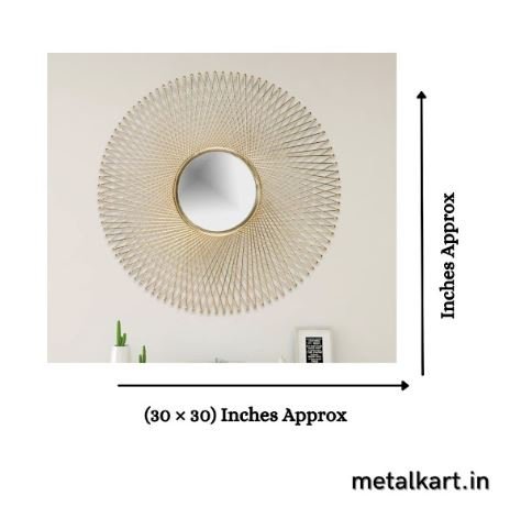 Metalkart Special Filigree Halo Sunburst Wall Mirror (30 x 30 Inches)