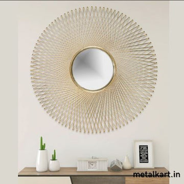 Metalkart Special Filigree Halo Sunburst Wall Mirror (30 x 30 Inches)
