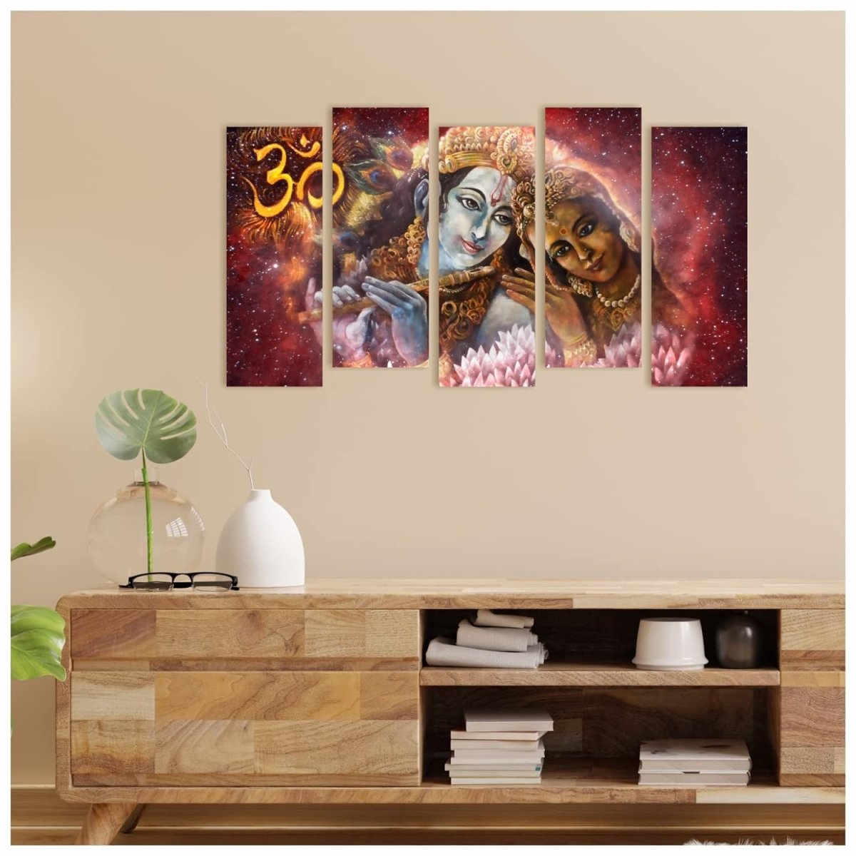 Metalkart Special Five Visions of Divine Love with the Om Wall Painting (Set of 5)