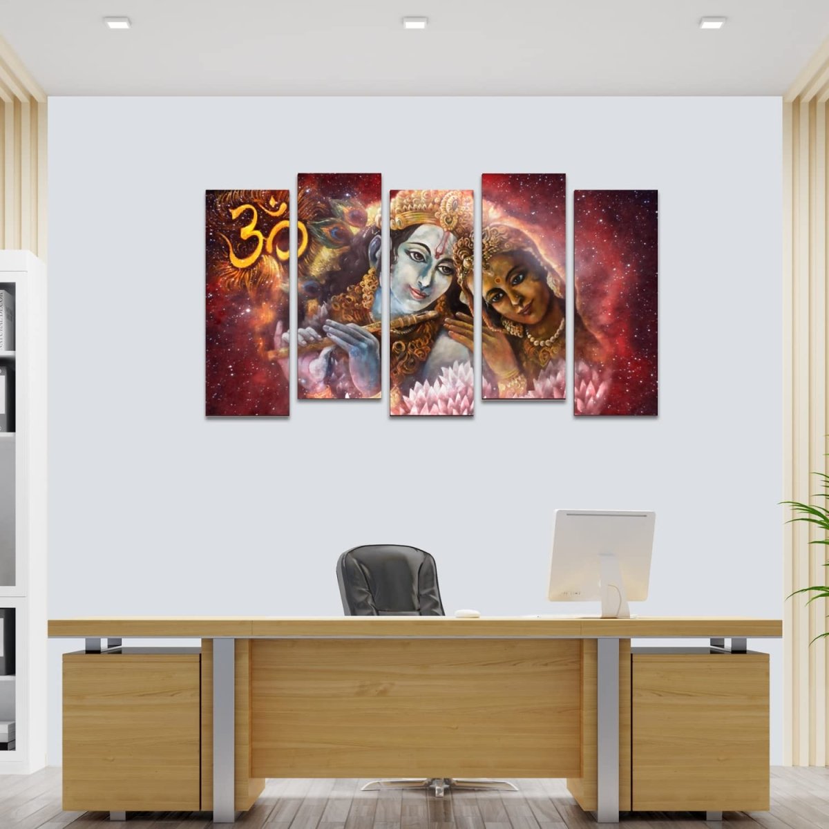 Metalkart Special Five Visions of Divine Love with the Om Wall Painting (Set of 5)