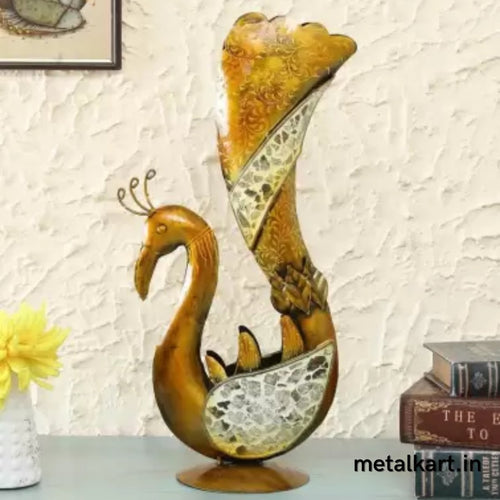 Metalkart Special Flower Vase with beautiful Peacock For living room (30*16*8 Inches)