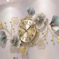Thumbnail for Metalkart special flowery premium wall clock cum wall design (48 x 24 Inches)