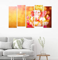 Thumbnail for Metalkart Special Ganesha's Illuminated Wisdom Wall Painting (Set of 5)