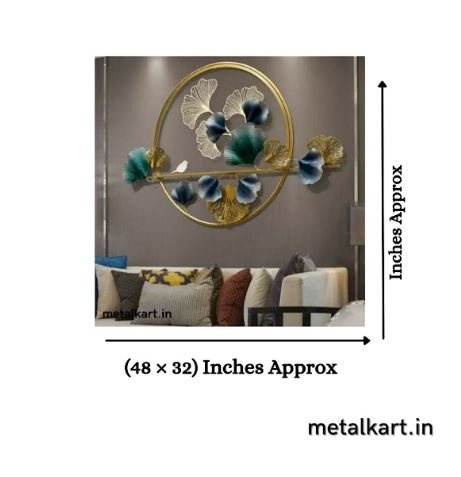 Metalkart Special Gleaming Ginkgo Wreath Wall Art (48 x 32 Inches)