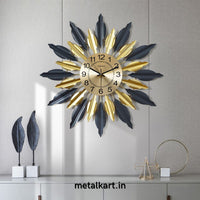 Thumbnail for Metalkart Special Golden Black Leafy Wall Clock (24 x 24 Inches)
