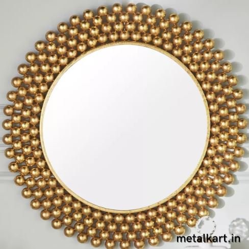 Metalkart Special Golden Celestial Aureole Wall Mirror (24 x 24 Inches)