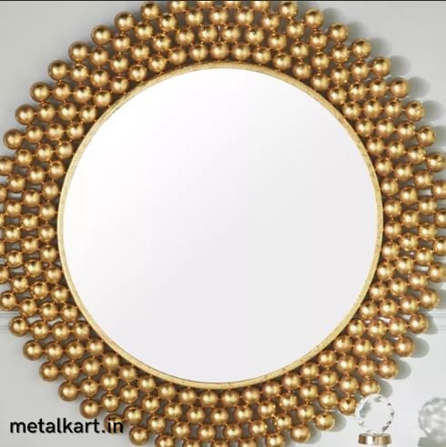 Metalkart Special Golden Celestial Aureole Wall Mirror (24 x 24 Inches)