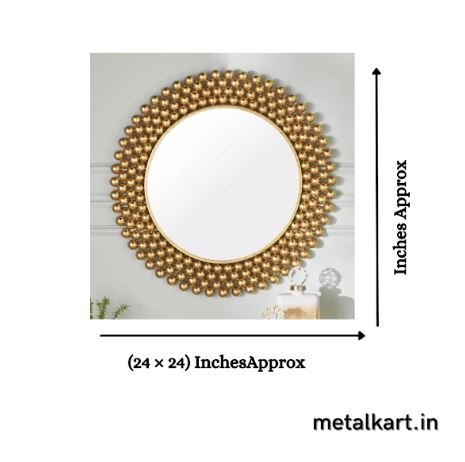 Metalkart Special Golden Celestial Aureole Wall Mirror (24 x 24 Inches)