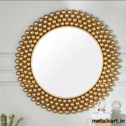 Metalkart Special Golden Celestial Aureole Wall Mirror (24 x 24 Inches)
