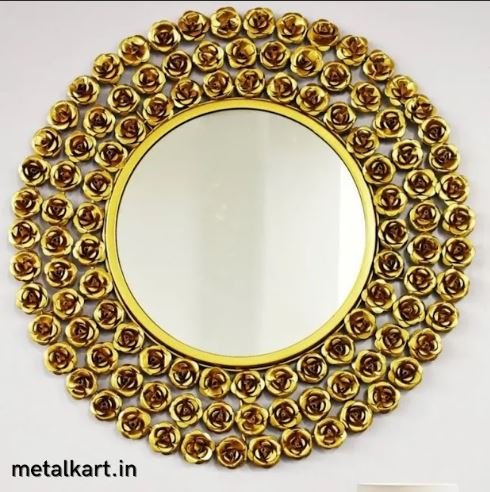 Metalkart Special Golden Celestial Fireworks Mirror (30 x 30 Inches)