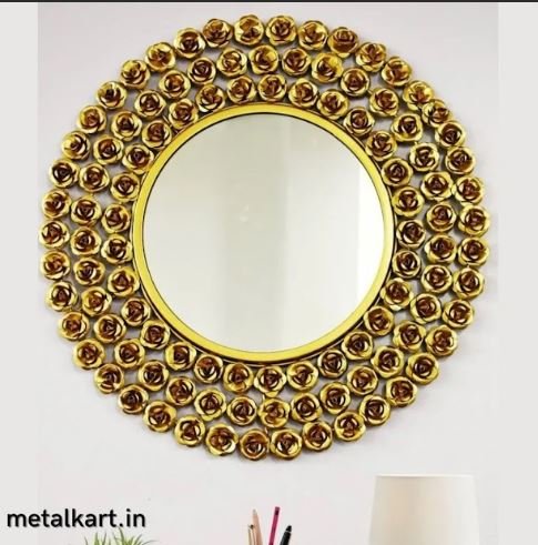 Metalkart Special Golden Celestial Fireworks Mirror (30 x 30 Inches)