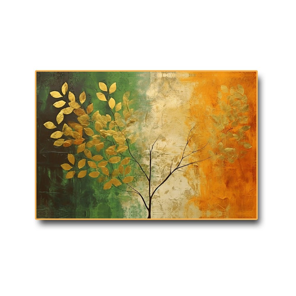 Metalkart Special Golden Foliage of Freedom: Abstract Tricolor (36 x 24 inches)