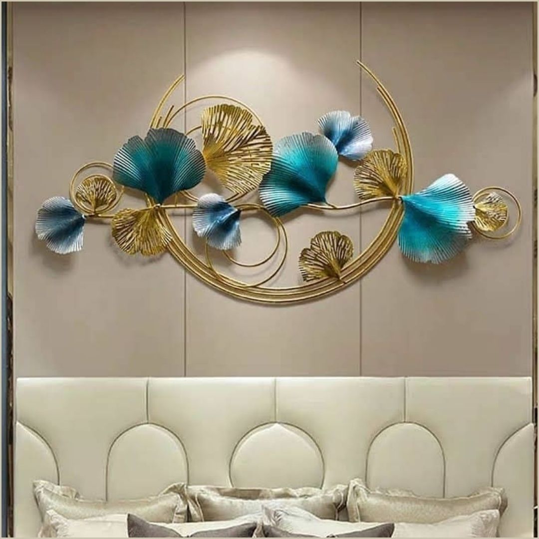 Metalkart special Half moon leaf wall art (52 x 26 Inches)