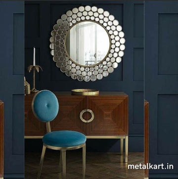 Metalkart Special Haloed Filigree Sunburst Wall Mirror (24 x 24 Inches)