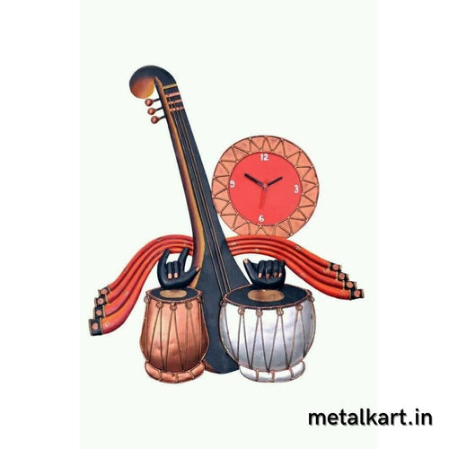 Metalkart special Indian Musical wall clock (24 x 18 Inches)