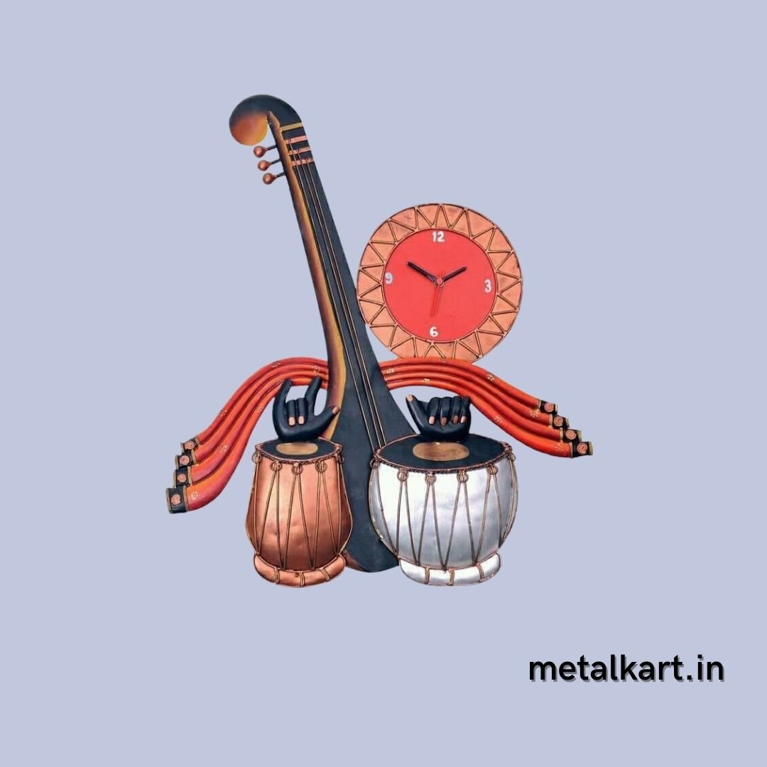 Metalkart special Indian Musical wall clock (24 x 18 Inches)
