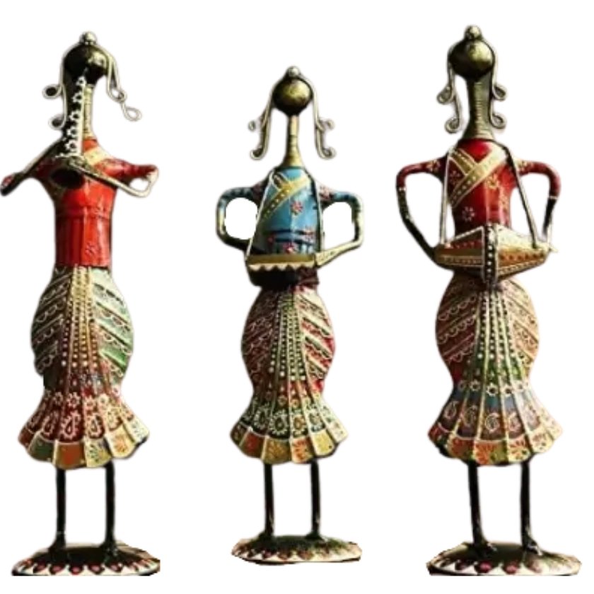 Metalkart Special Instrumental Group of 3 Self-Dependent Ladies For living room (3.5*3*12 Inches)