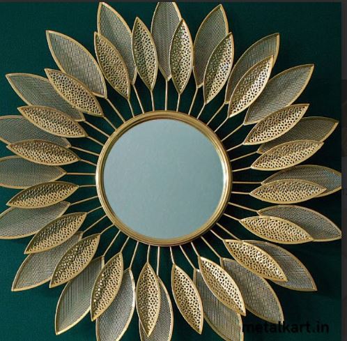 Metalkart Special Luminous Halo Leaf Wall Mirror (30 x 30 Inches)