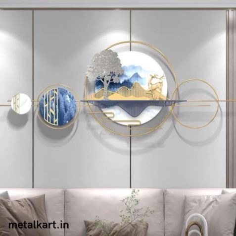 Metalkart Special Moonlight Staglit Glade Wall Art (59 x 22 Inches)