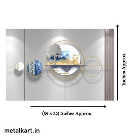 Metalkart Special Moonlight Staglit Glade Wall Art (59 x 22 Inches)