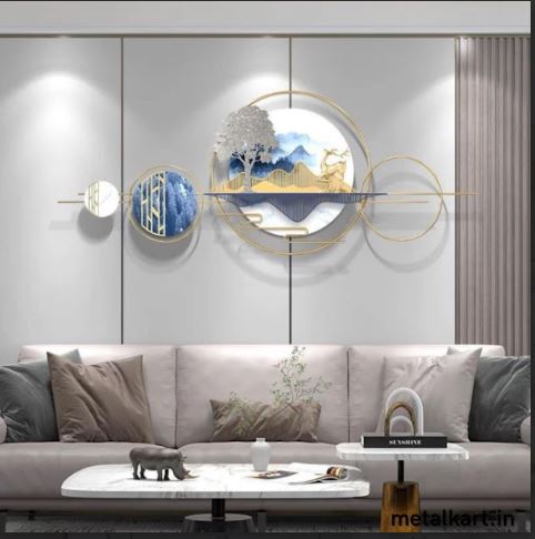 Metalkart Special Moonlight Staglit Glade Wall Art (59 x 22 Inches)