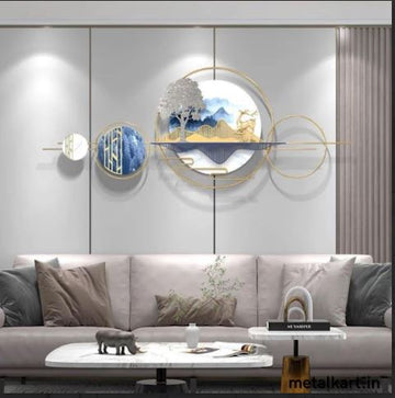 Metalkart Special Moonlight Staglit Glade Wall Art (59 x 22 Inches)